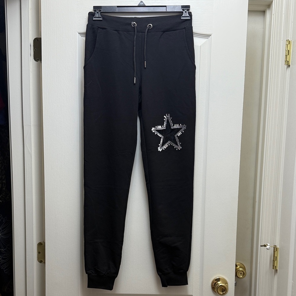 Black Joggers with Star Design